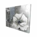 Fondo 16 x 20 in. Monochrome & Silver Flowers-Print on Canvas FO2792135